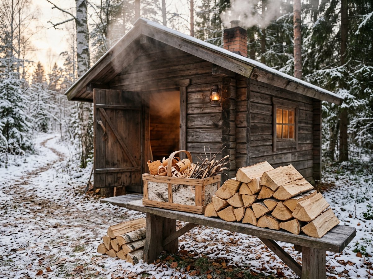 Банная партия с берестой, Зима